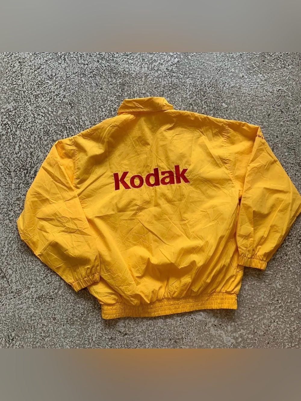 Vintage Kodak Film Yellow Windbreaker Jacket Mesh lining Large Retro